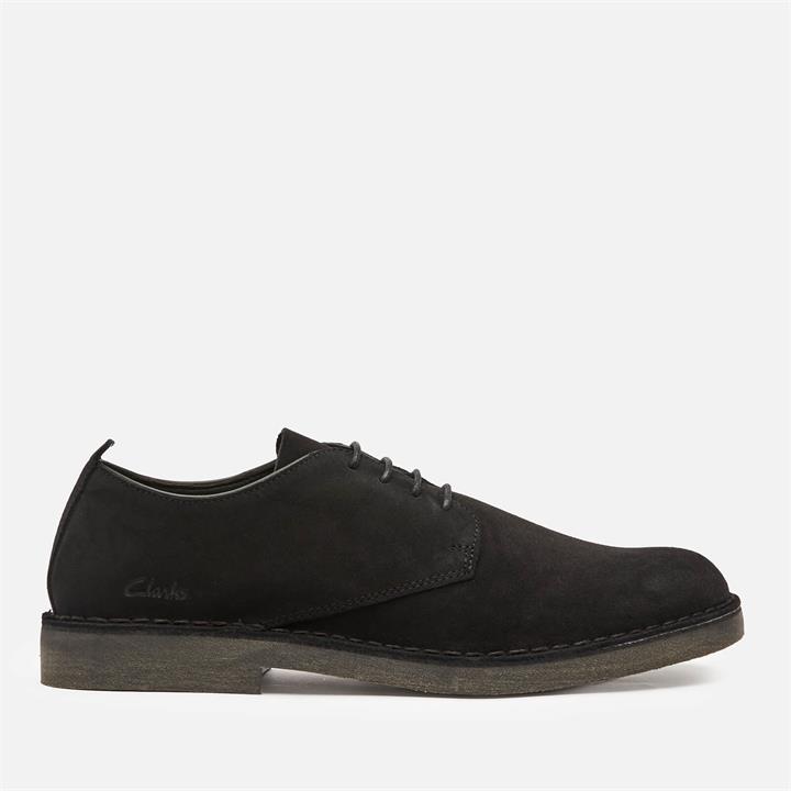 Clarks Men's Desert London 2 Suede Derby Shoes - Black - UK 9