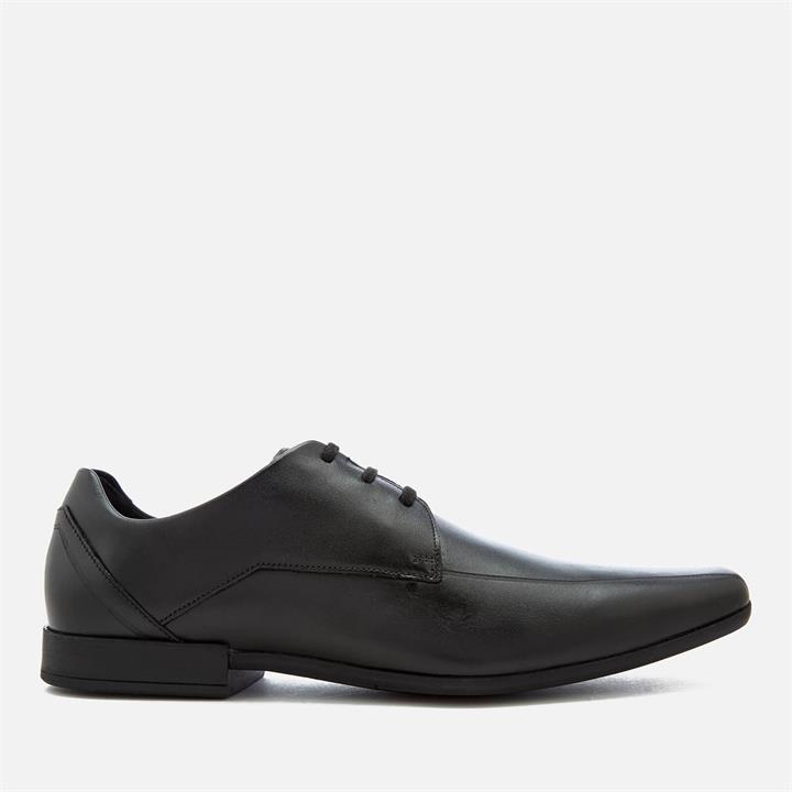 Clarks Men's Glement Over Leather Derby Shoes - Black - UK 10