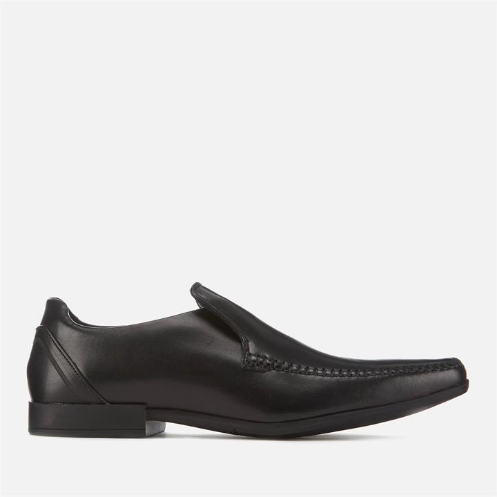 Clarks Men's Glement Seam Leather Slip-On Shoes - Black - UK 10