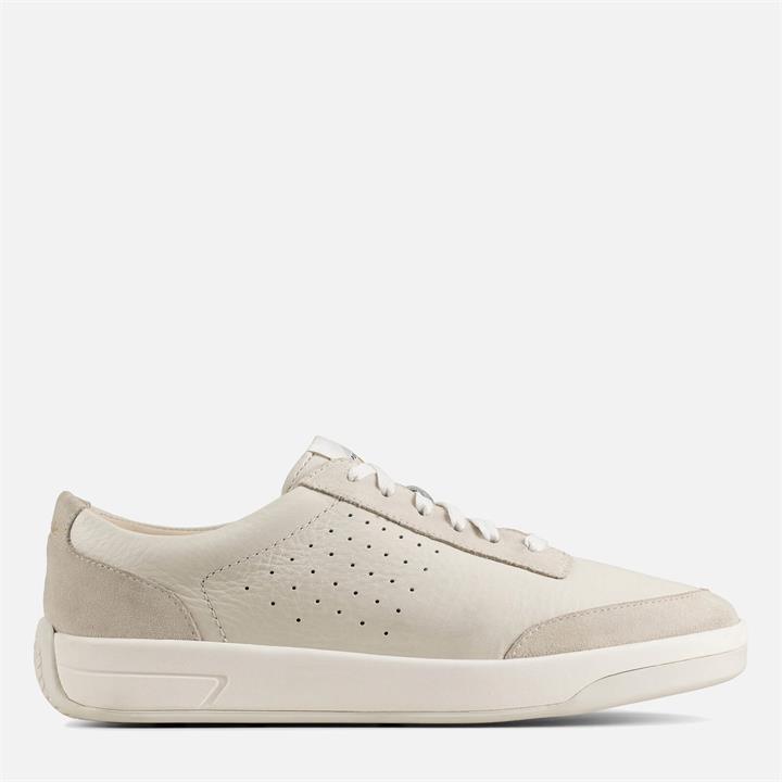 Clarks Men's Hero Air Lace Leather Trainers - White - UK 9