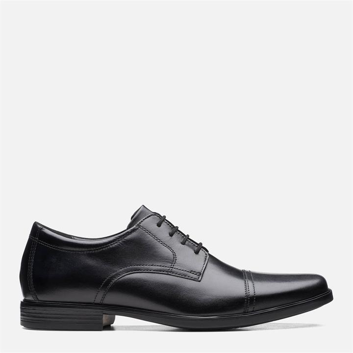 Clarks Men's Howard Cap Leather Oxford Shoes - Black - UK 7