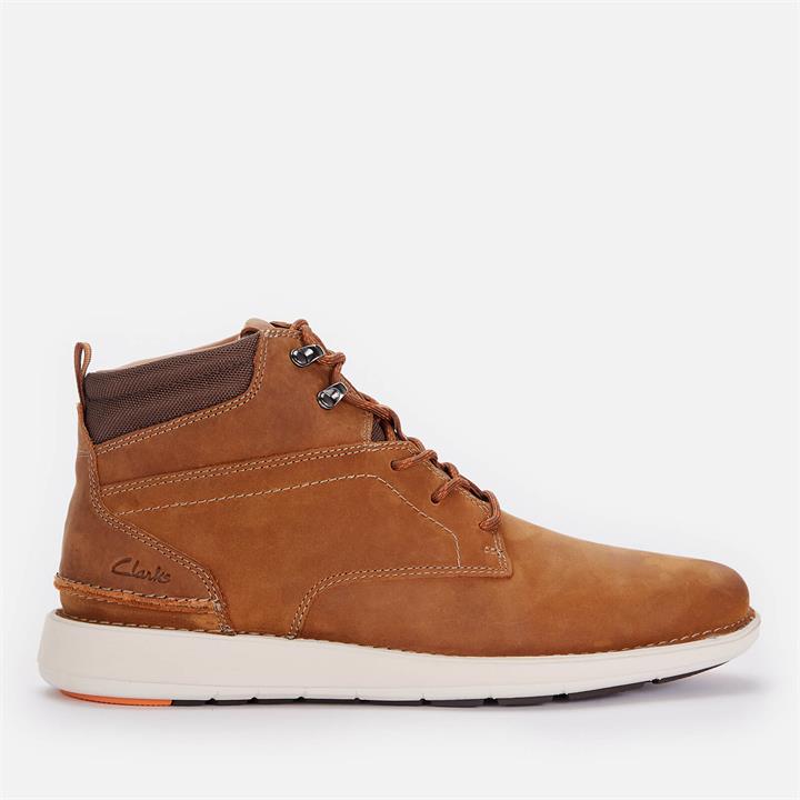Clarks Men's Larvik Mid Leather Chukka Boots - Dark Tan - UK 8