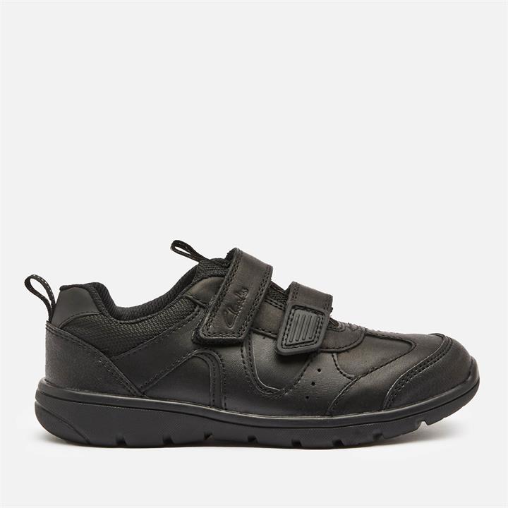 Clarks Scooter Run Kids' School Shoes - Black Leather - UK 11 Kids