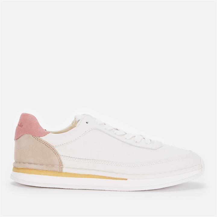 Clarks Women's Craft Run Lace Trainers - White Rose Combi - UK 8