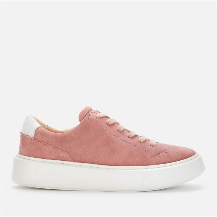 Clarks Women's Hero Lite Lace Suede Flatform Trainers - Rose - UK 7