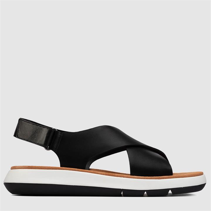 Clarks Women's Jemsa Cross Leather Sandals - Black - UK 3
