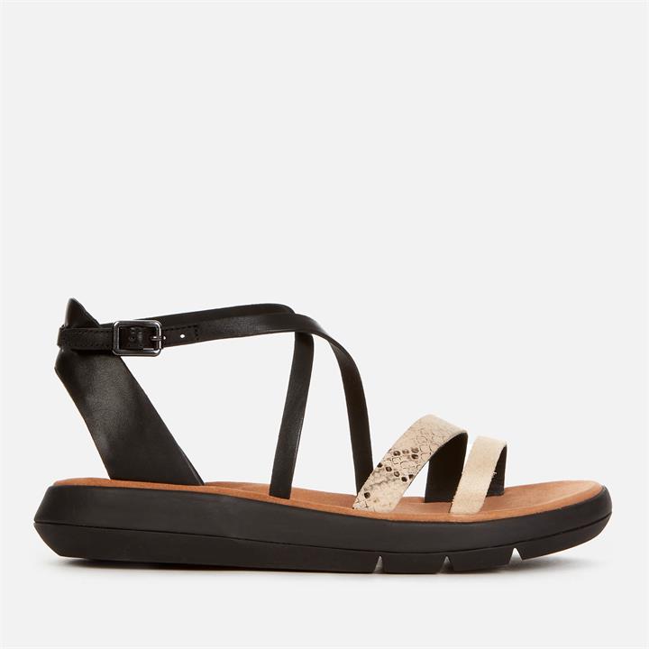 Clarks Women's Jemsa Strap Leather Sandals - Black Combi - UK 5