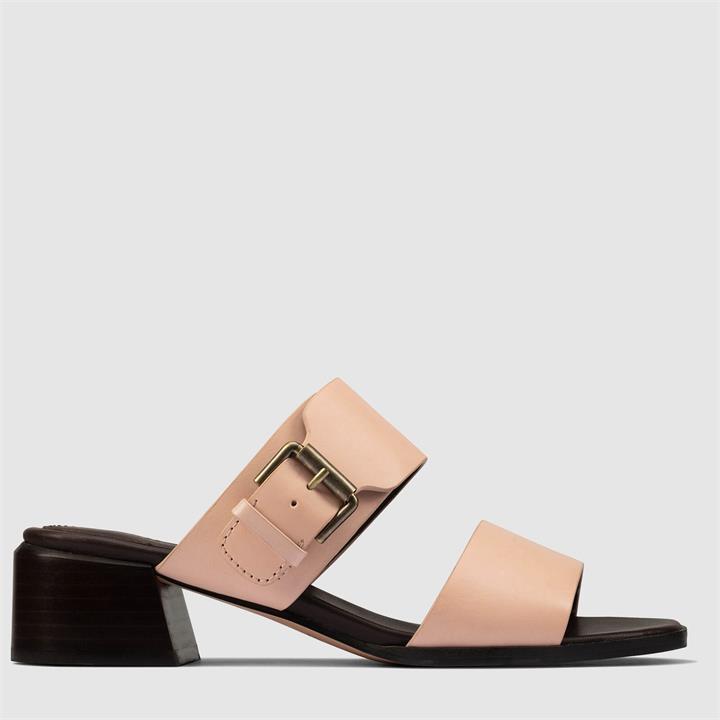 Clarks Women's Landra35 Leather Heeled Mules - Pale Pink - UK 3
