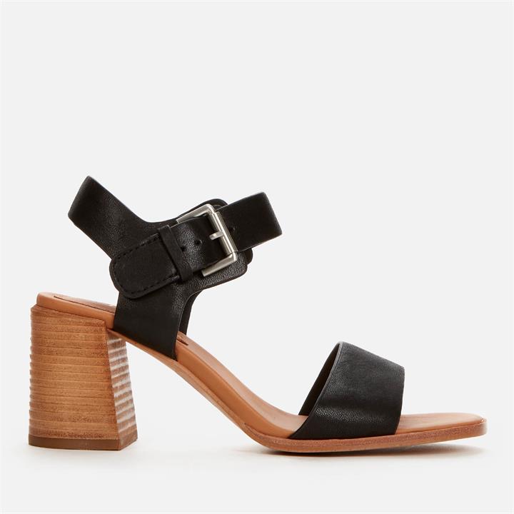 Clarks Women's Landra70 Strap Leather Heeled Sandals - Black - UK 3