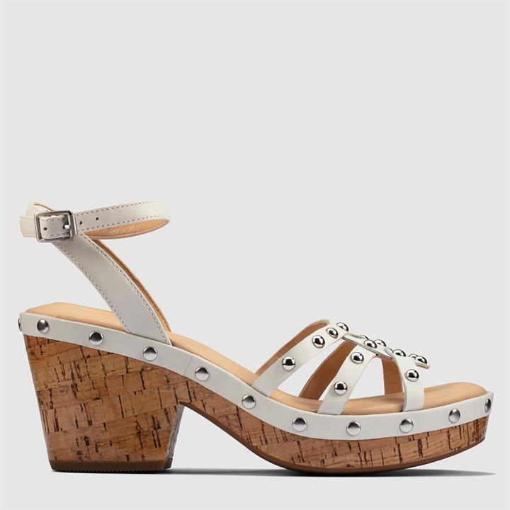 Clarks Women's Maritsa70 Sun Platform Heeled Sandals - White Interest - UK 3