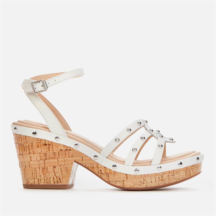 Clarks Women's Maritsa70 Sun Platform Heeled Sandals - White Interest - UK 5