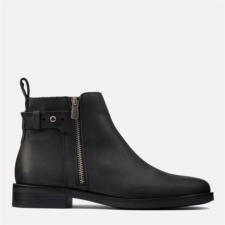 Clarks Women's Memi Lo Leather Flat Ankle Boots - Black - UK 4