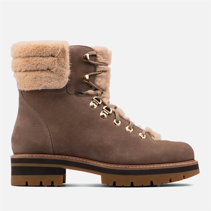 Clarks Women's Orianna Nubuck Hiking Style Boots - Pebble - UK 8