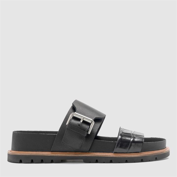 Clarks Women's Orianna Sun Leather Double Strap Sandals - Black - UK 3