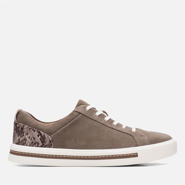 Clarks Women's Un Maui Lace Leather Cupsole Trainers - Taupe - UK 3