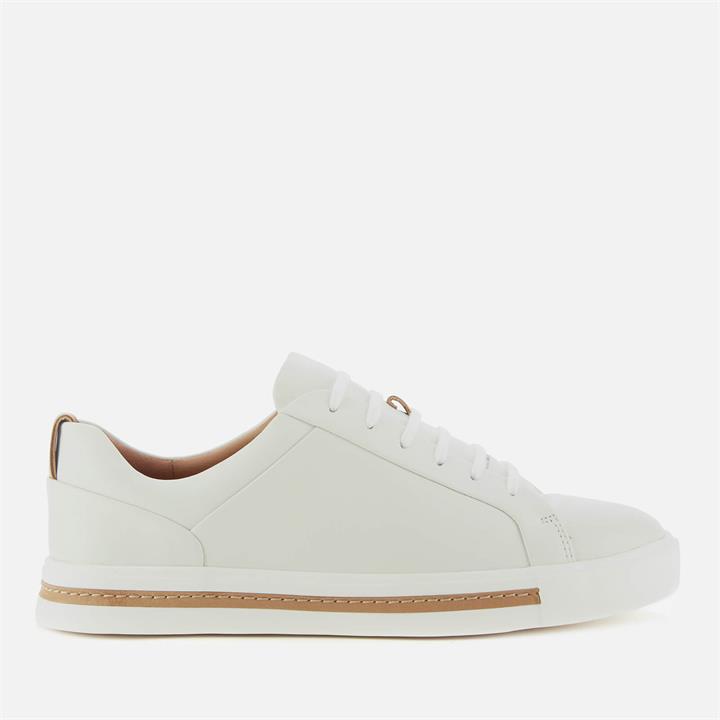 Clarks Women's Un Maui Lace Leather Cupsole Trainers - White - UK 8