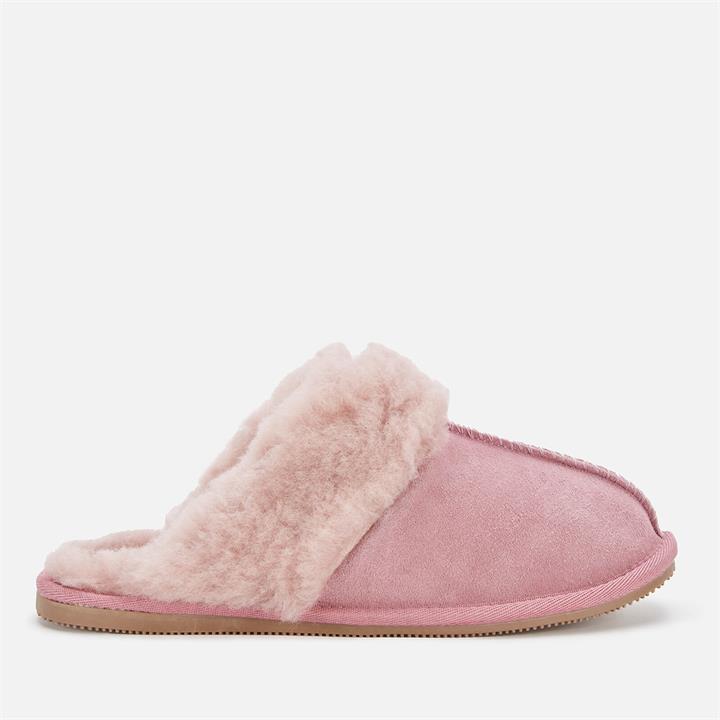 Clarks Women's Warm Lux Suede Mule Slippers - Rose - UK 4
