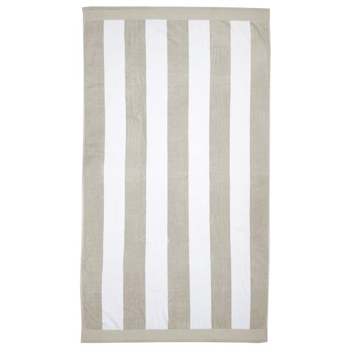 Classic Stripe Egyptian Cotton Beach Towel 95x175cm Pebble