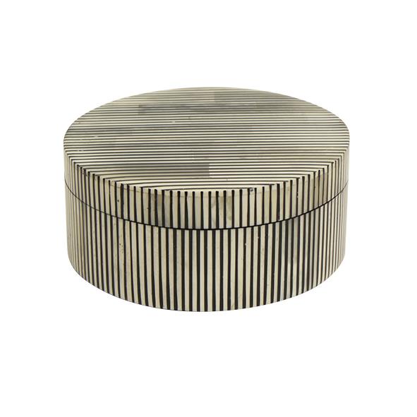 Cleo Striped Round Box