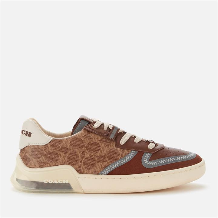 Coach Men's Citysole Signature Print Court Trainers - Khaki/Saddle - UK 8