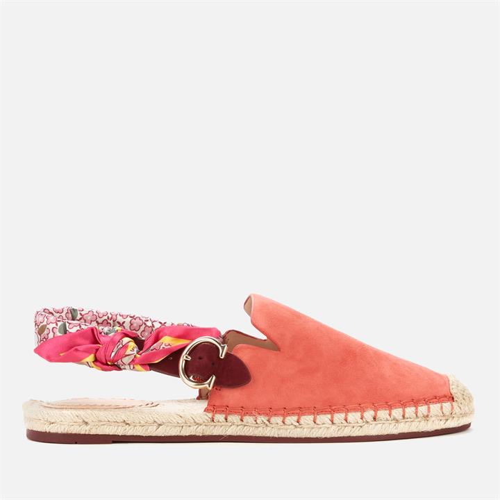 Coach Women's Candice Suede Espadrilles - Bright Salmon - UK 4