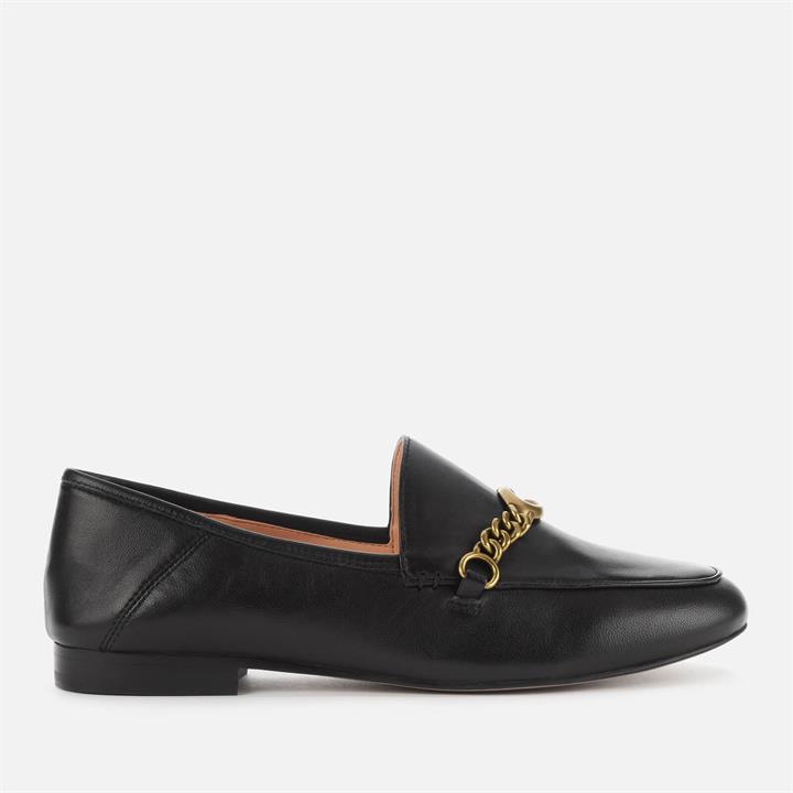 Coach Women's Helena C Chain Leather Loafers - Black - UK 3