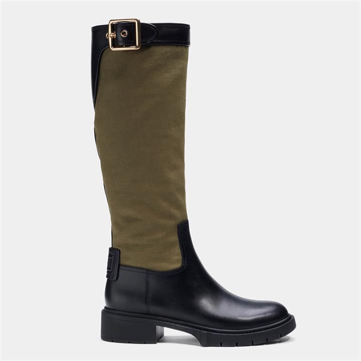 Coach Women's Leigh Leather Knee High Boots - Army Green - UK 5