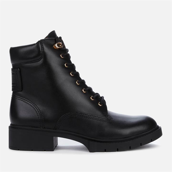 Coach Women's Lorimer Leather Lace Up Boots - Black - UK 4