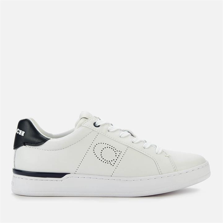 Coach Women's Lowline Leather Cupsole Trainers - Optic White/Midnight Navy - UK 6