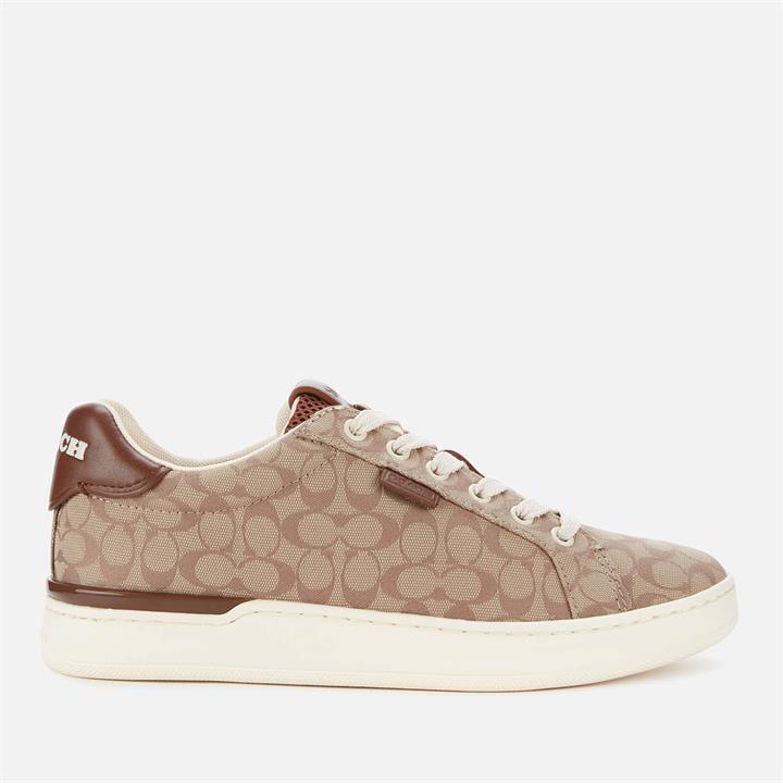 Coach Women's Lowline Signature Print Jacquard Cupsole Trainers - Stone - UK 4