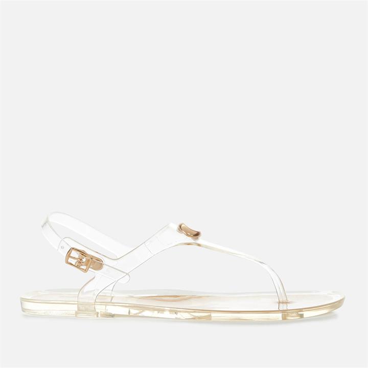 Coach Women's Natalee Rubber Jelly Toe Post Sandals - Clear - UK 8