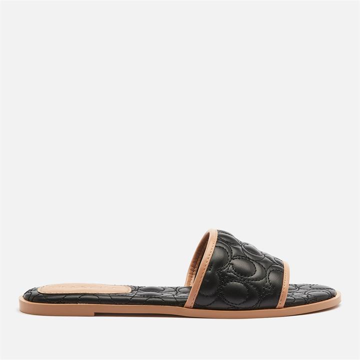 Coach Women's Olivea Quilted Leather Slide Sandals - Black - UK 4