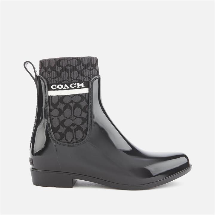 Coach Women's Rivington Signature Knit Rain Boots - Black - UK 3
