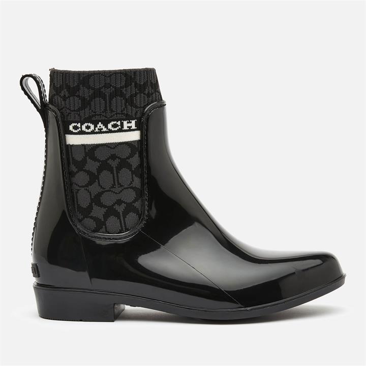 Coach Women's Rivington Signature Knit Rain Boots - Black - UK 4
