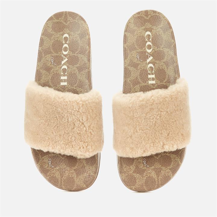 Coach Women's Ulla Shearling Slide Sandals - Ivory - UK 8