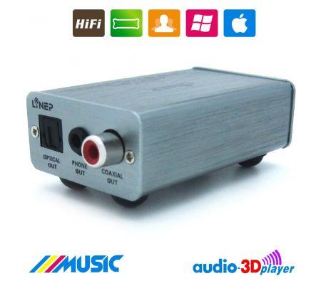 Computer High Quality Digital Decoding Output Fiber / Coaxial / Headset Dac