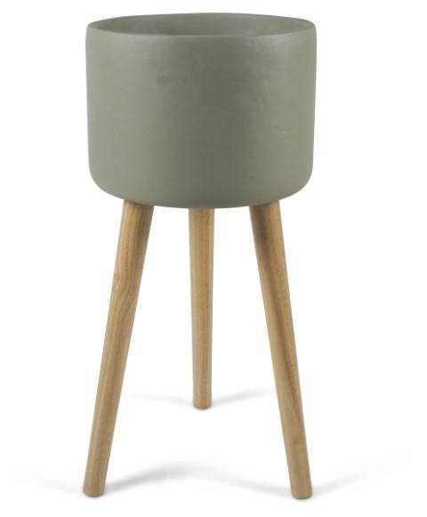 Concrete Tall Planter on Stilts Medium - Grey