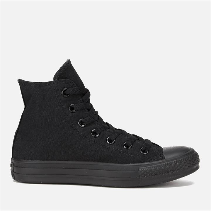 Converse All Star Canvas Hi-Top Trainers - Black Monochrome - UK 3