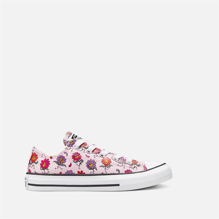 Converse Kids' Chuck Taylor All Star Floral Trainers - Pink Foam/White - UK 10 Kids
