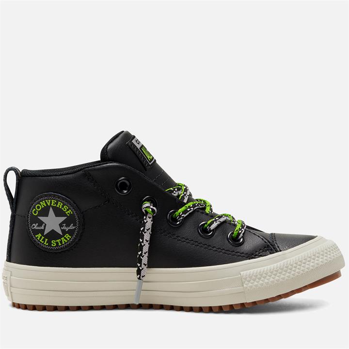 Converse Kids' Chuck Taylor All Star Street Boot - Black/Bright Pear/Dolphin - UK 1 Kids