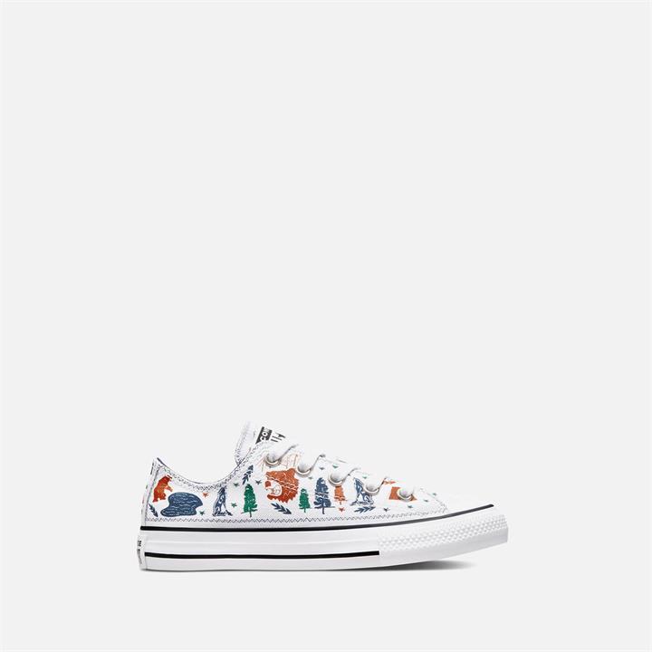 Converse Kids' Chuck Taylor Explorer Print Trainers - White Midnight Navy - UK 2 Kids