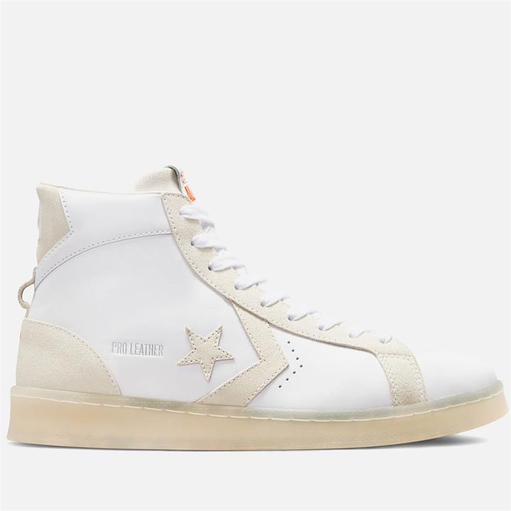 Converse Men's Pro Leather Hi-Top Trainers - White/Egret/White - UK 7