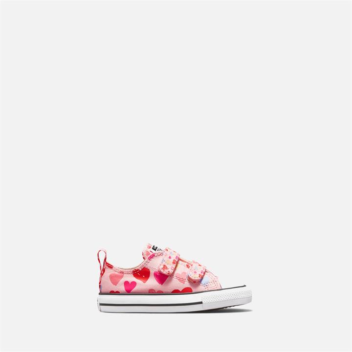 Converse Toddlers' Chuck Taylor All Star 2V Heart Print Trainers - Storm Pink/Natural Ivory - UK 6 Toddler