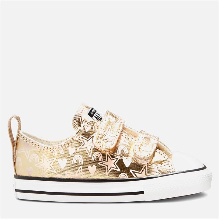 Converse Toddlers' Chuck Taylor All Star 2V Trainers - Light Gold/White - UK 6 Toddler