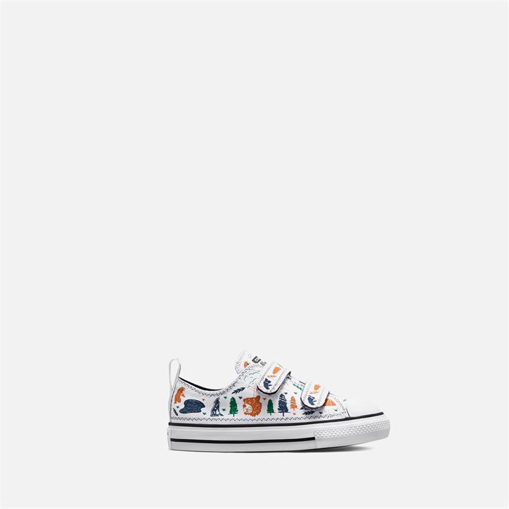 Converse Toddlers' Chuck Taylor Explorer Print All Star 2V Trainers - White Midnight Navy - UK 6 Toddler
