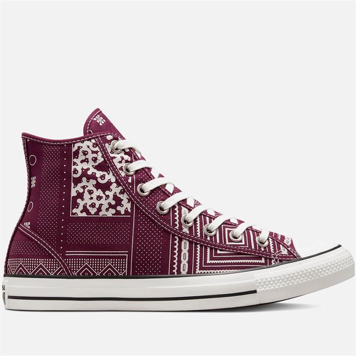Converse Women's Chuck Taylor All Star Geometric Patchwork Hi-Top Trainers - Deep Bordeaux/Vintage White/Black - UK 7