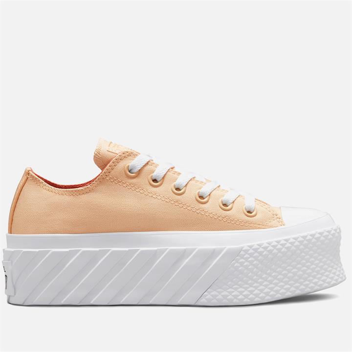 Converse Women's Chuck Taylor All Star Hybrid Shine Lift 2X Ox Trainers - Light Twine/White/Healing Clay - UK 3