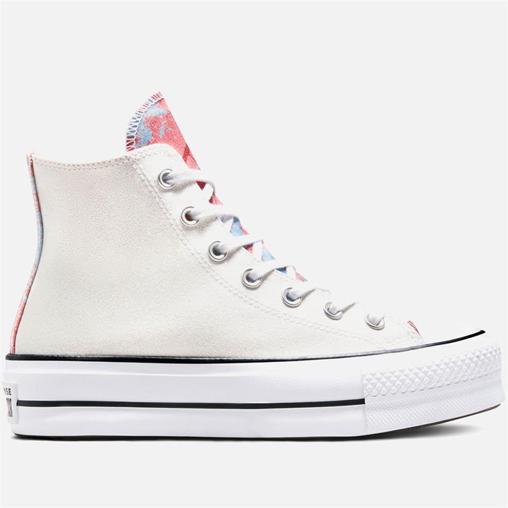 Converse Women's Chuck Taylor All Star Hybrid Shine Lift Hi-Top Trainers - White/Pink Salt/Black - UK 8