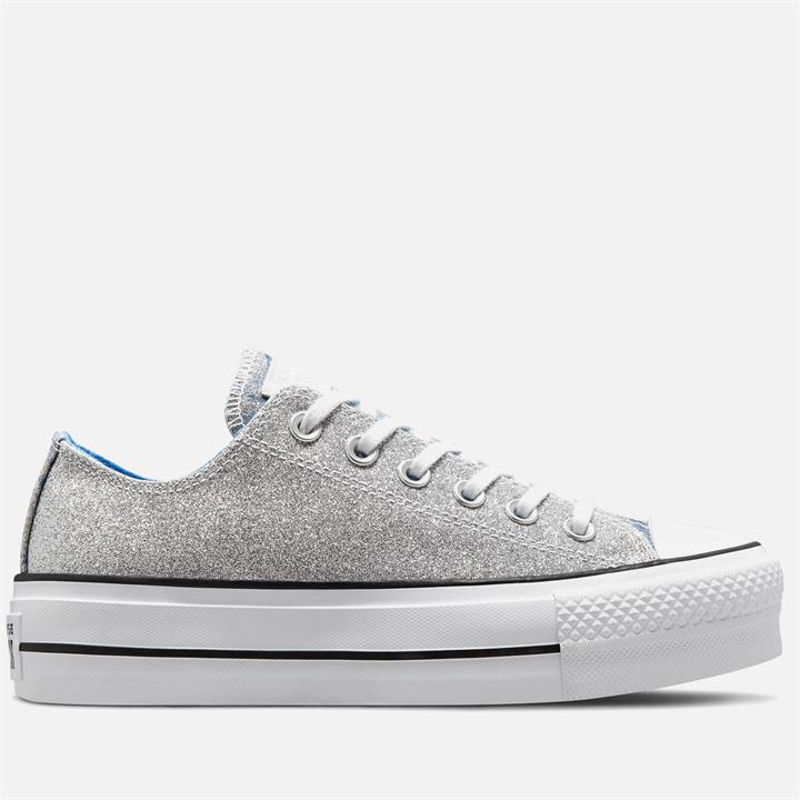 Converse Women's Chuck Taylor All Star Hybrid Shine Lift Ox Trainers - Silver/University Blue/White - UK 5