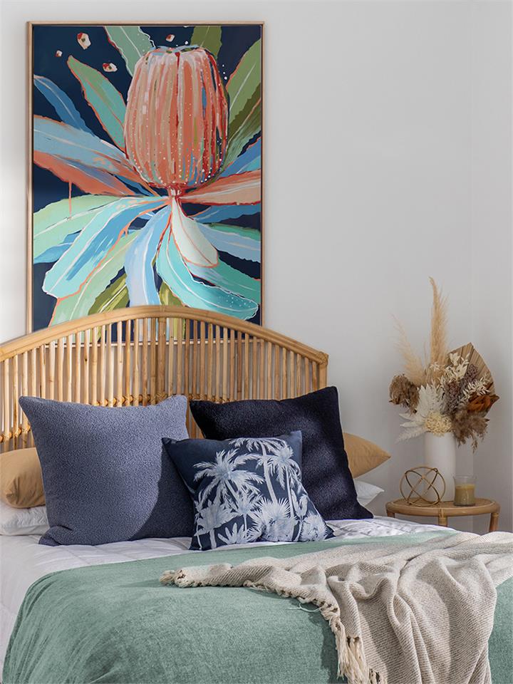 Coral Banksia - Oak Box Frame Canvas - 60x90 - Portrait